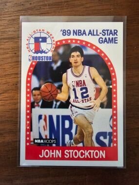 John Stockton 1989-1990 NBA Hoops #297 West All-Star - Utah Jazz - Fresh Pull